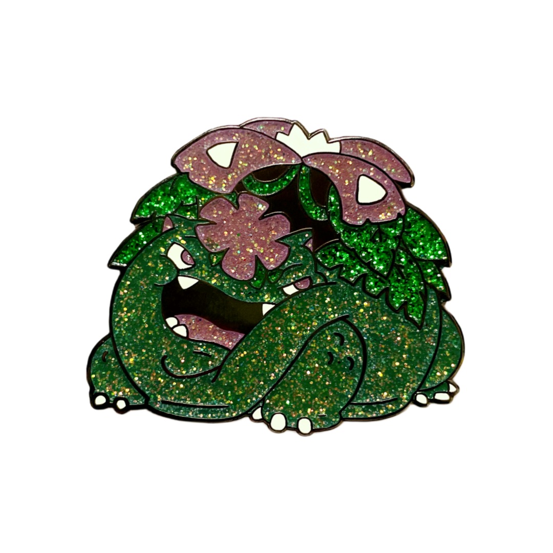 Pokemon Venusaur Sparkle Custom Glitter Pins